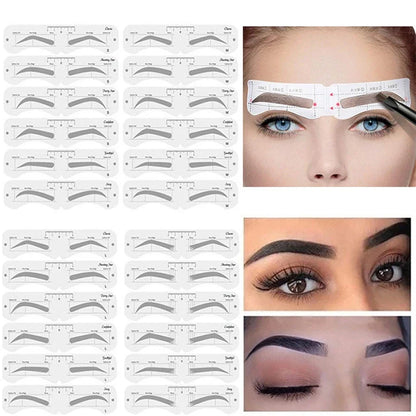 Reusable Eyebrow Stencil Set – Soft Ruler Brow Definer & Styling Template for Precise Grooming