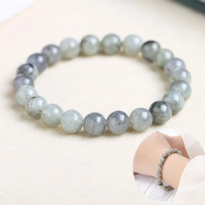 4mm 6mm 8mm Labradorite Bracelet, Handmade Natural Stone Jewelry for Women, Semi-Precious Gemstone Gift