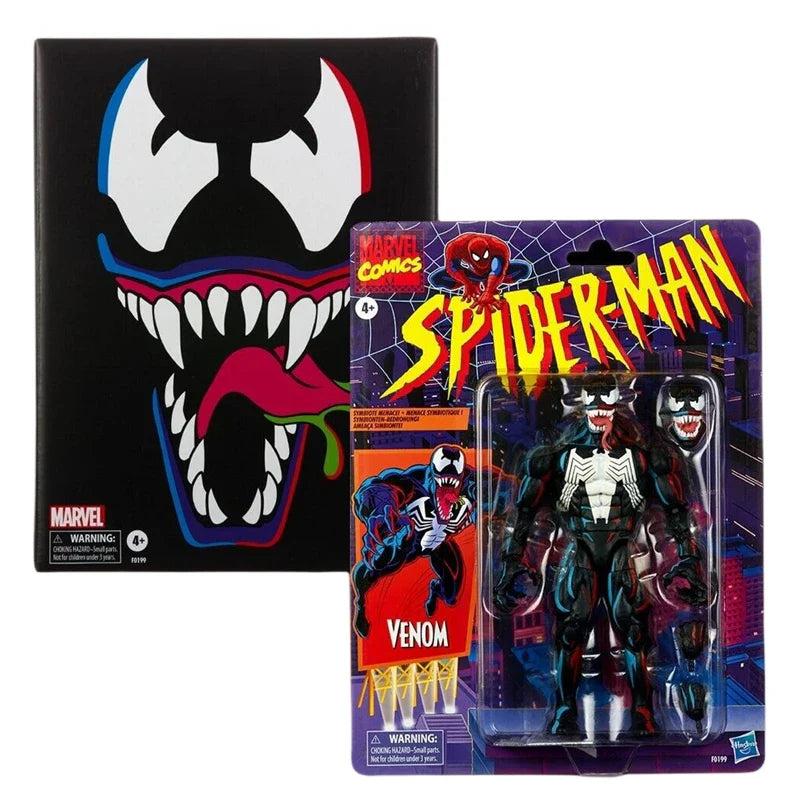 Hasbro Spider-Man 2099 Miguel O’Hara Action Figure — Legends Venom & Deadpool, Change Face Statue Model Doll Toy Gift for Kids