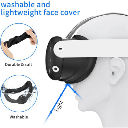 10-in-1 Soft Silicone Controller Case for Meta Quest 3/3S – Headset Grip Protector with Battery Cover, VR Accessory