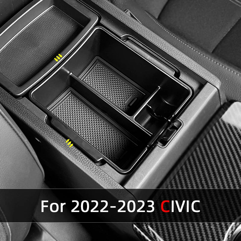 Honda Civic 11th Gen 2022–2023 Center Console Armrest Storage Box – Car Interior Organizer Tray Auto Accessories
