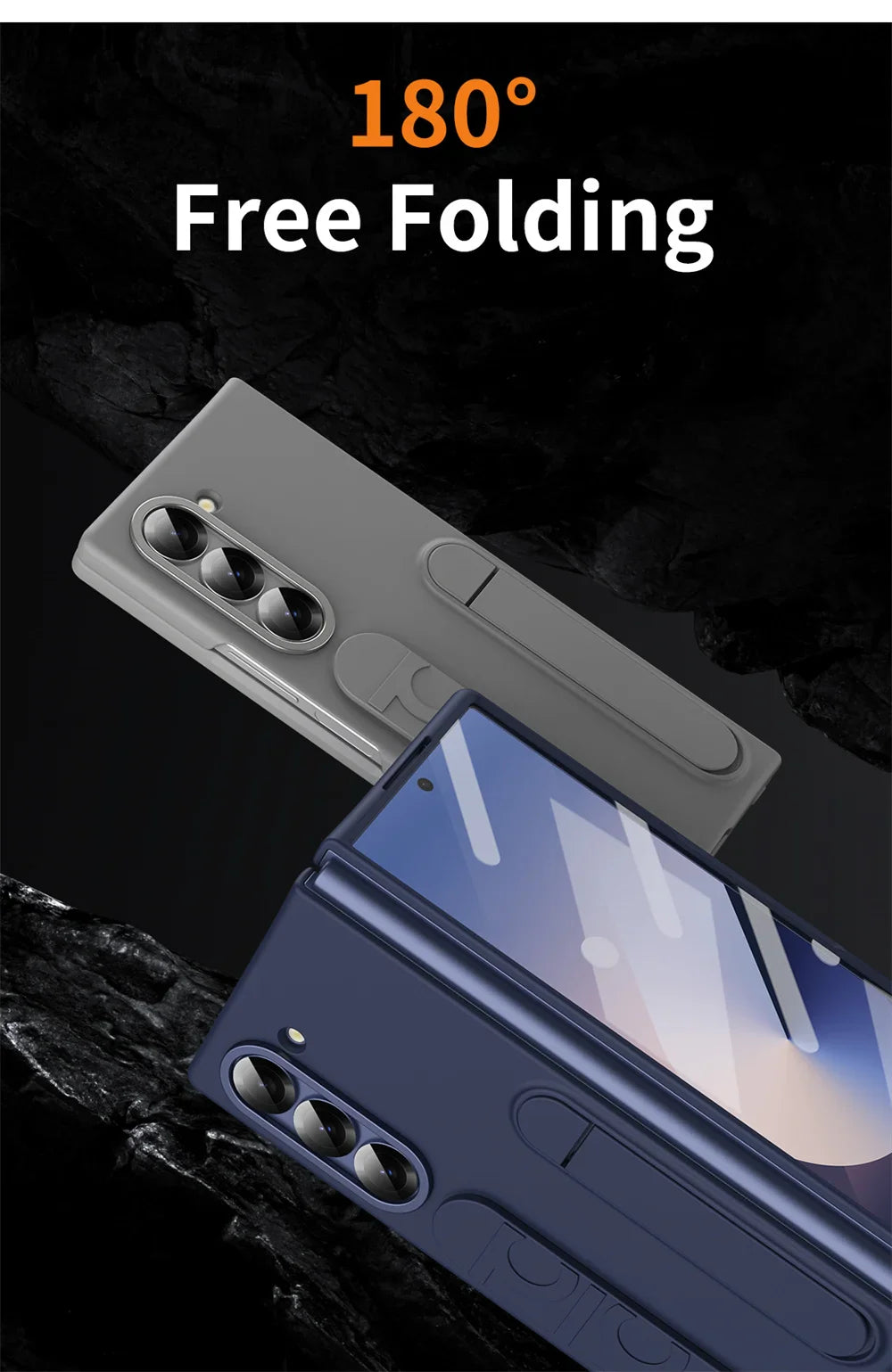 Luxury Wristband Case for Samsung Galaxy Z Fold 3-7 – Invisible Bracket Silicone Cover with Hand Strap & Folding Stand