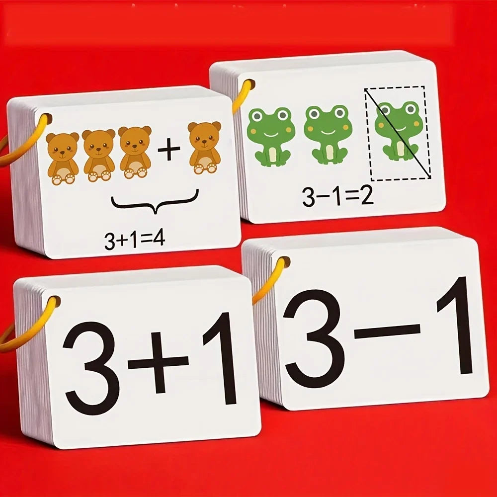 Addition & Subtraction Math Cards - 132-Piece Mental Arithmetic Learning Set for Kids