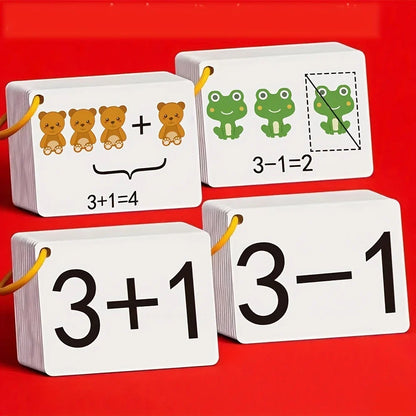 Addition & Subtraction Math Cards - 132-Piece Mental Arithmetic Learning Set for Kids