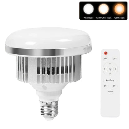 85W E27 LED Photographic Lighting Bulb – Dimmable Daylight Lamp with Remote Control for Photo Studio Softbox