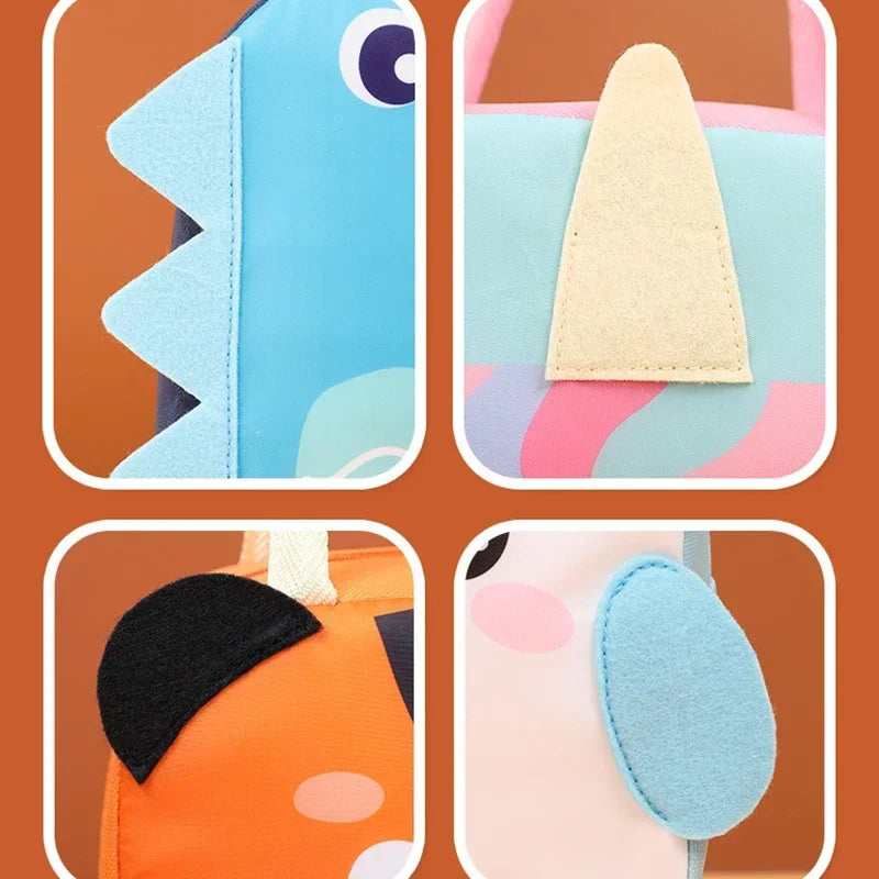 Cartoon Children’s Lunch Bag – Thermal Insulated, Waterproof Oxford Cloth Tote with Aluminum Film, Portable and High-Quality