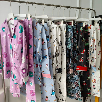 Women's Winter Cartoon Pajama Set - Warm Cotton Wool Sleepwear Long Sleeve Homewear