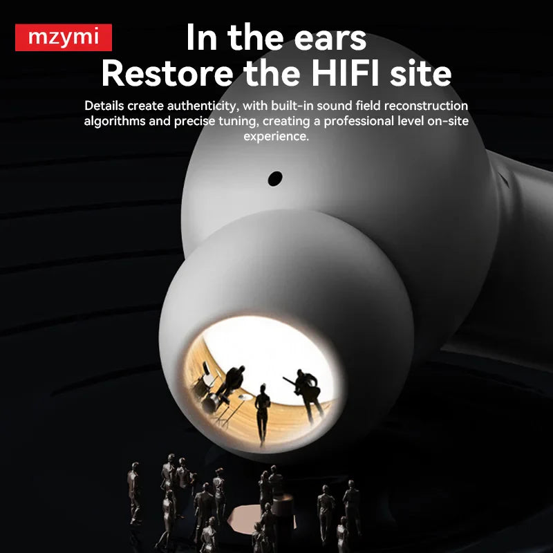 mzymi A98 TWS True Wireless Earbuds | ENC Noise-Reducing Waterproof Sport Headphones