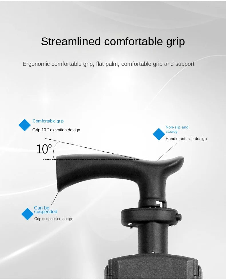Multi-Functional Non-Slip Walking Stick with Seat – One-Key Foldable Crutch Chair, Triangular Bracing Elderly Hiking Pole Walker