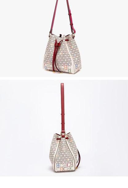 Luxury Women’s Bucket Handbag — Classic Designer Shoulder Bag with Fashion Print, Stylish Wallet for Women