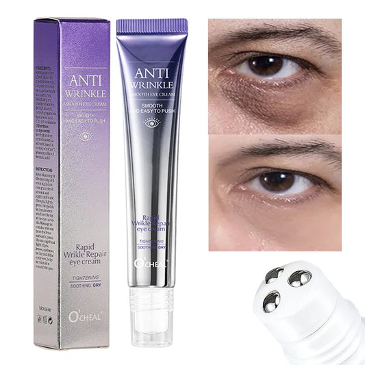 O'CHEAL Anti-Wrinkle Eye Cream Roller – Dark Circle & Puffiness Reducer with Hyaluronic Acid for Anti-Aging Skin Care