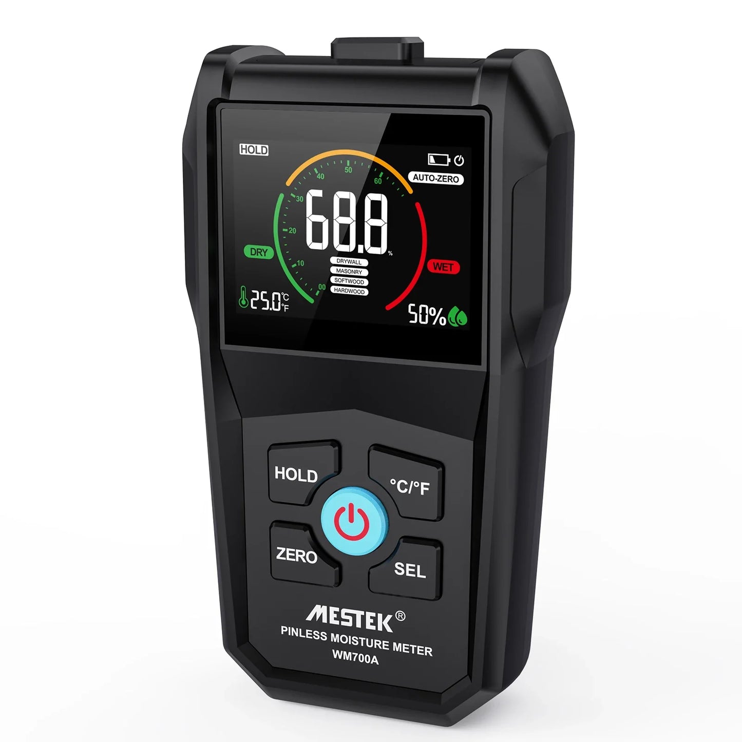 Non-Contact Wood Moisture Meter | Digital Electromagnetic Timber Humidity Tester with Color Screen