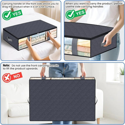 4-Pack Under Bed Storage Bags – Space-Saving Blanket, Shoe & Bedding Organizer for Bedroom Storage and Organization