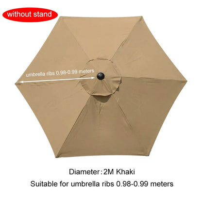 Umbrella Replacement Canopy 6/8 Ribs – Waterproof Patio Parasol Cover for 7.5/9/10ft Outdoor Beach & Garden (No Stand)