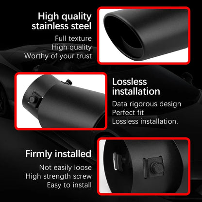 2.5" Black Car Exhaust Muffler Tips - Rear Tail Pipes for Custom Exhaust Systems
