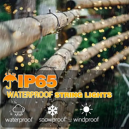 LED Solar Fairy Lights - IP65 Waterproof Outdoor String Lights with 8 Lighting Modes for Christmas & Wedding Decor