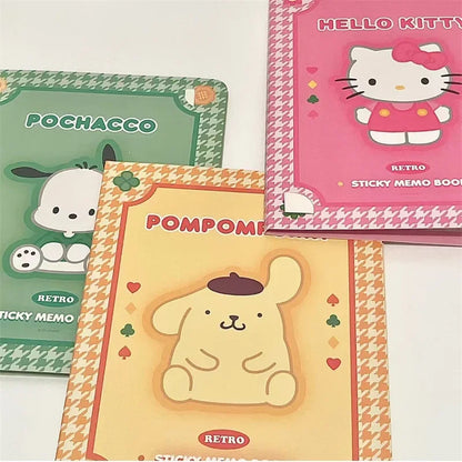 Kawaii Cartoon Sticky Notes – Hello Kitty, My Melody, Cinnamoroll & Kuromi Notebook, Cute School & Office Stationery