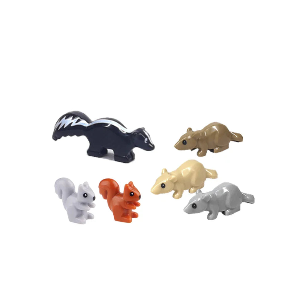 MOC Animal Scene Building Blocks – Zoo & Wildlife DIY Toy Bricks with Ducks, Cats, Dogs, Penguins, Eagles, Wolves, Bears, Deer, Sharks, Snakes, Mice, Sheep (K055)