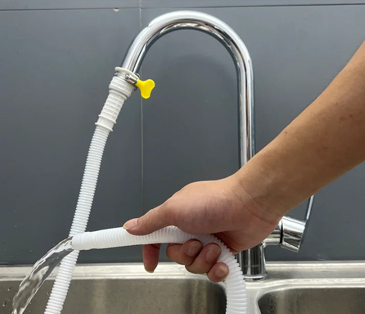 1–4M White Drain Hose Pipe — Extension Tube for Air Conditioner, Washing Machine & Kitchen Faucet