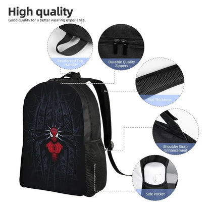 Custom Spider-Man Web Backpack – Water-Resistant School & College Bag for Men and Women
