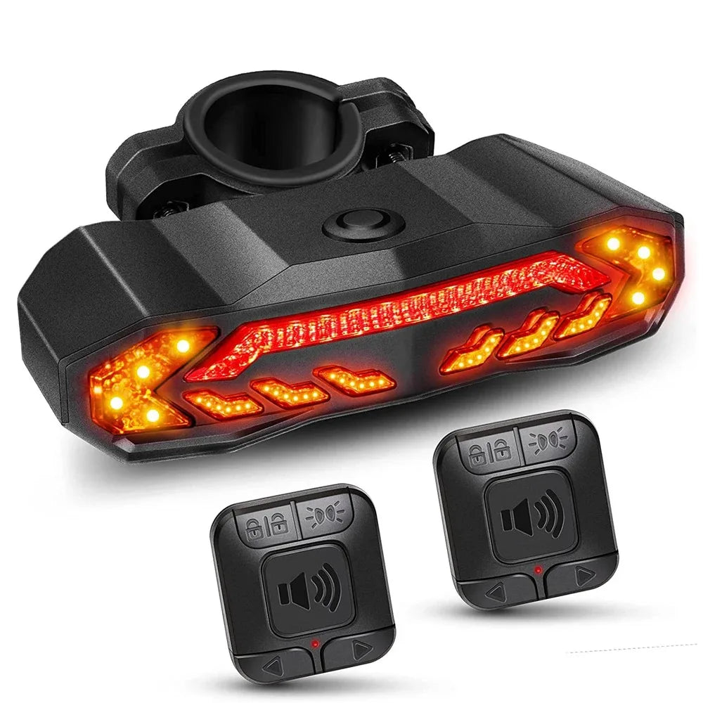 Rockbye Rechargeable Wireless Bike Tail Light with Turn Signals, Anti-Theft Alarm & Bicycle Safety Light