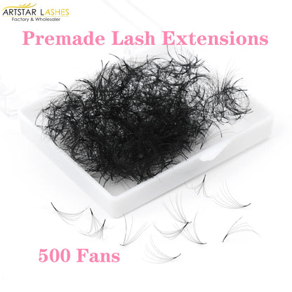 ARTSTAR Pointy Base Premade Eyelash Fans – 0.03mm Thin Professional Loose Lash Extensions