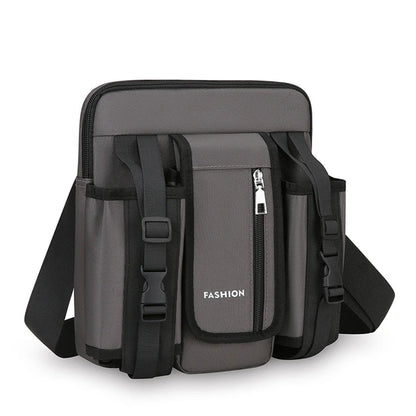 Men’s Oxford Crossbody Messenger Bag – Stylish Fashion Shoulder Bag with Bottle Pocket for Travel & Daily Use