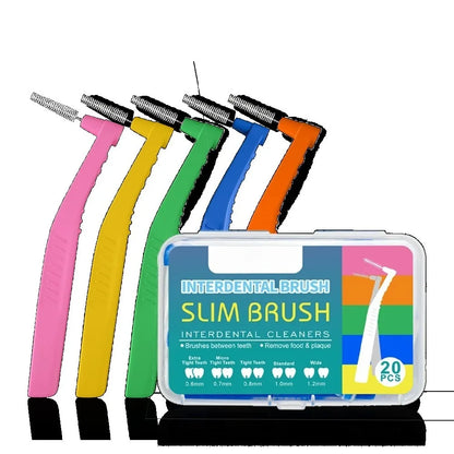 20Pcs Interdental Brushes for Teeth Cleaning – Soft Mini Orthodontic Dental Care Tools with Protective Dust Covers for Daily Oral Hygiene
