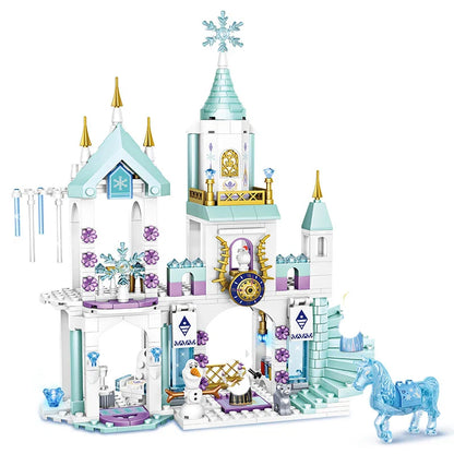 Disney Frozen Dream Princess Elsa Ice Castle Building Blocks Set - Magic Castle Toy Gift