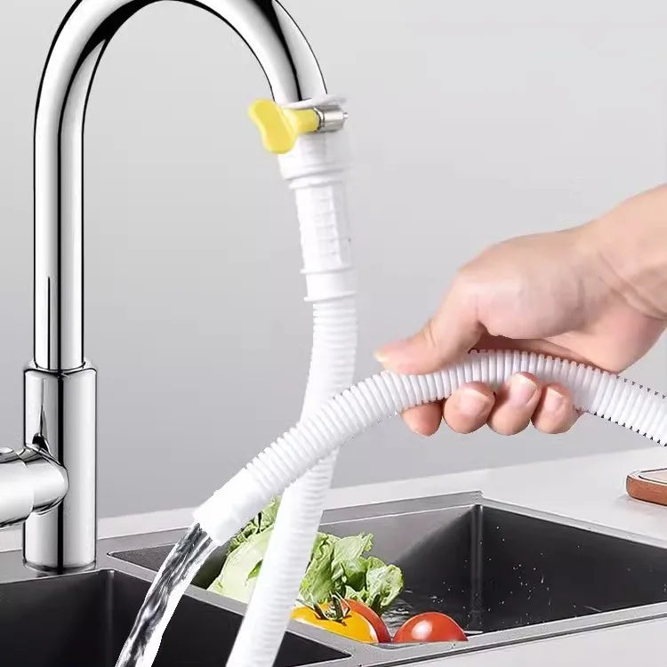 1–4M White Drain Hose Pipe — Extension Tube for Air Conditioner, Washing Machine & Kitchen Faucet
