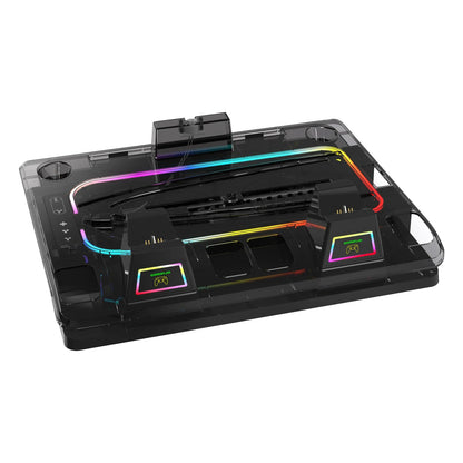 GAMINJA P53 RGB Cooling Stand for PS5 Slim – Multi-Function Controller Charger & PS Portal Magnetic Charging Base Station