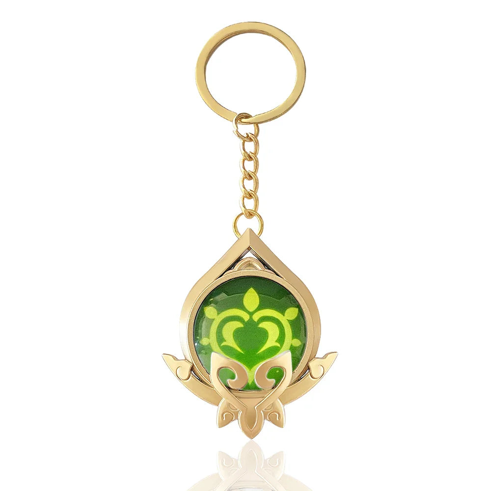 Genshin Impact Venti Eye Keychain 1:1 – Luminous Anime Cosplay Key Ring Backpack Pendant Gaming Accessories Gift