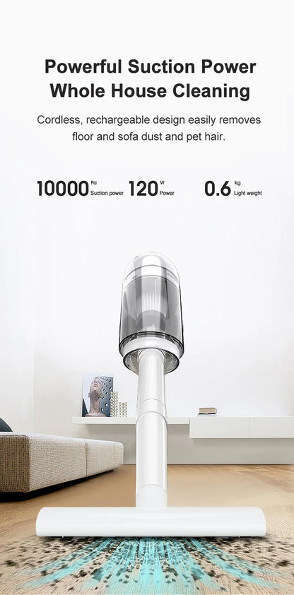 Handheld Rechargeable Vacuum Cleaner – Portable Wireless Dual-Purpose Car & Home Dust Catcher 10000PA