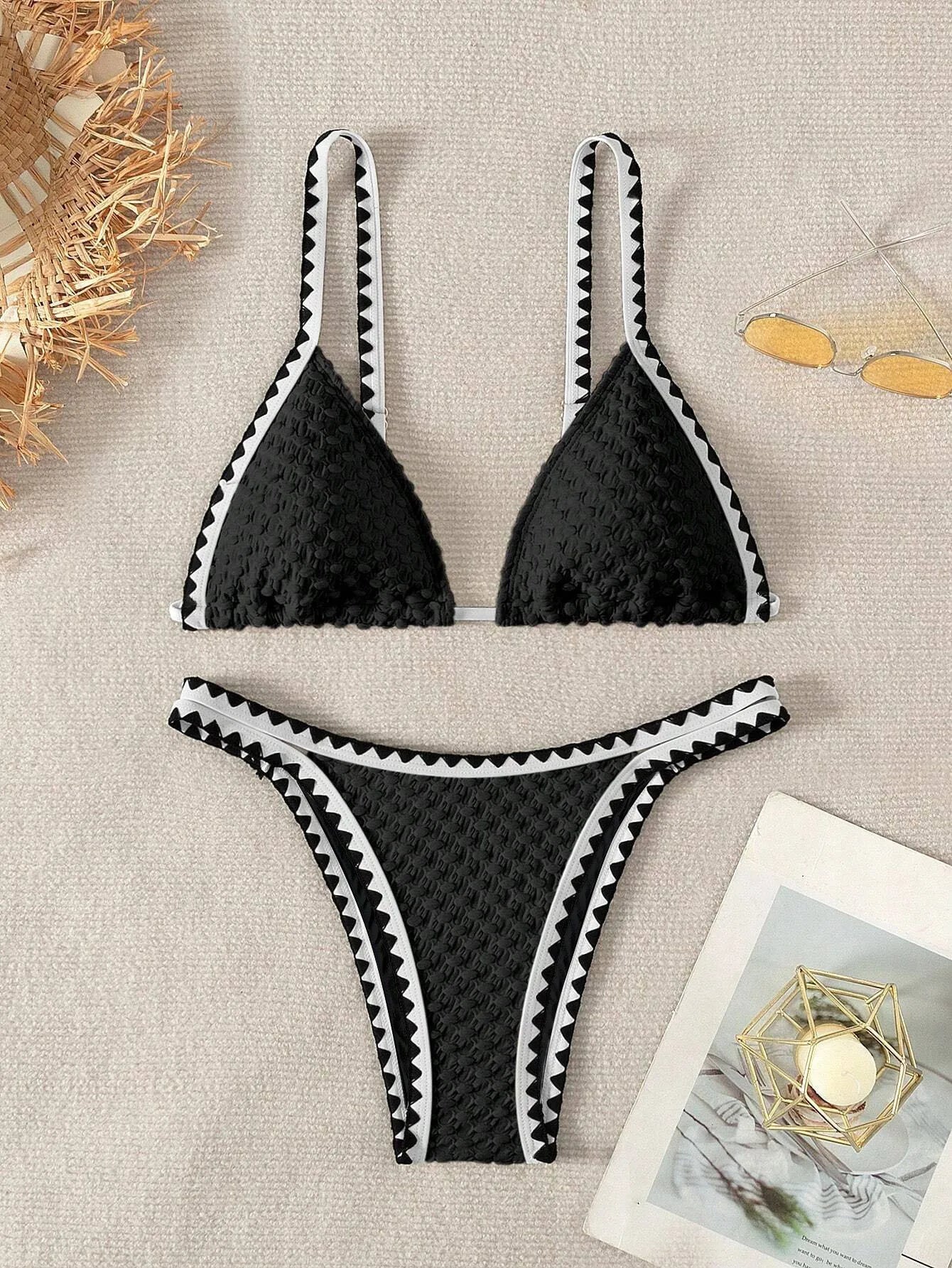 White 2-Piece Strapless Swimwear – Sexy Bandeau Backless Lace-Up Patchwork Bikini Set for Women, 2025 New