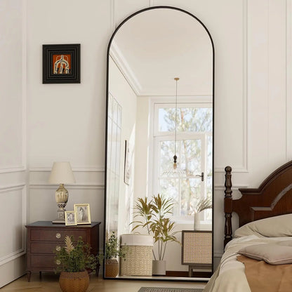 21x64 inch Arched Full Length Mirror – High Definition Aluminum Alloy Frame for Bedroom or Living Room