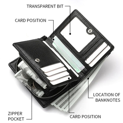 Men’s Multifunctional PU Leather Wallet – Large Capacity Credit Card Holder Purse with Chain Strap
