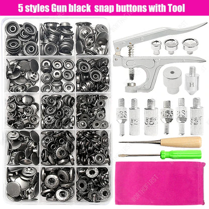 Metal Snap Fasteners Button Kit with Installation Pliers – Sewing Accessories for Jackets, Clothing & Leather Craft