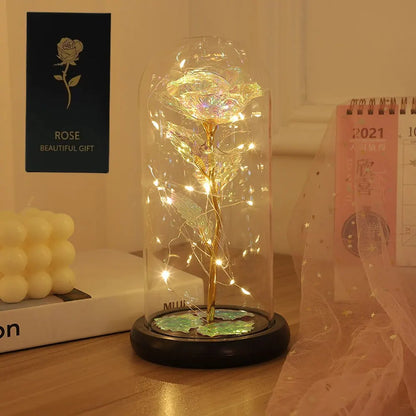 LED Enchanted Galaxy Rose with Fairy Lights — Eternal Beauty Rose in Dome for Valentine’s, Wedding & Mother’s Day