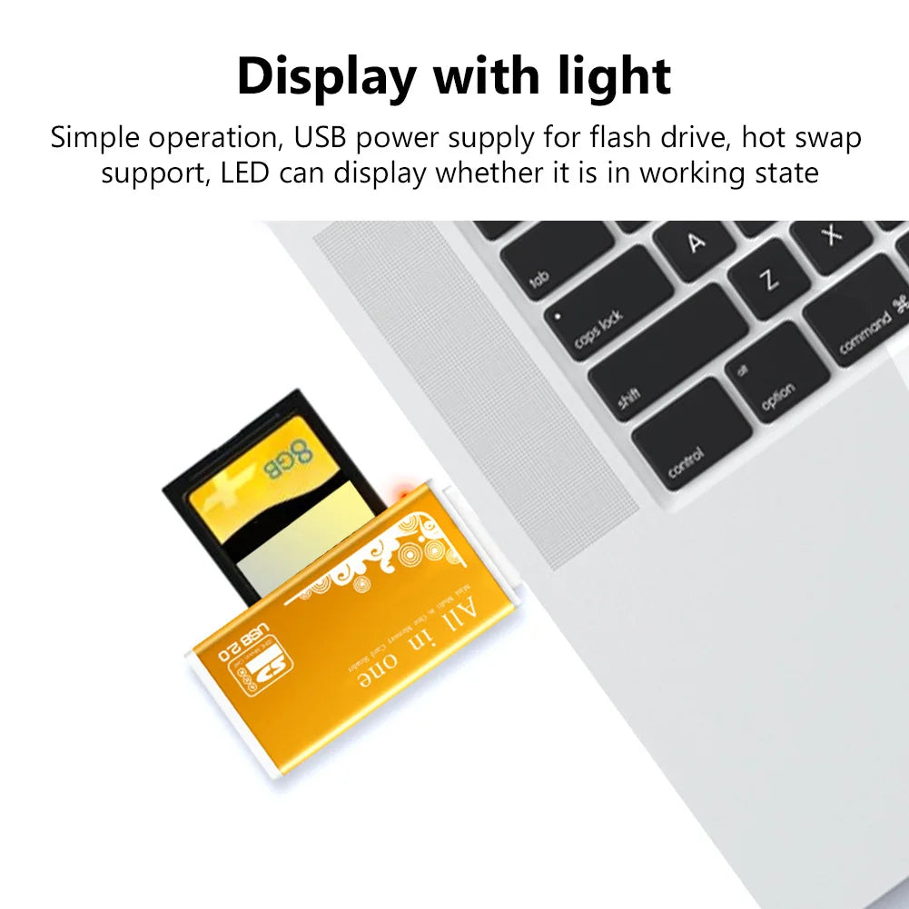 4 in 1 USB 2.0 Multi Card Reader - Memory Adapter for Micro SD, T-Flash, M2, and Memory Stick Pro Duo Cards