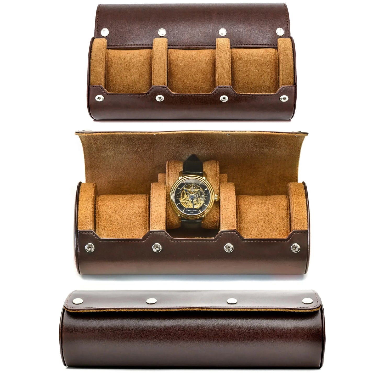 6-Slot Watch Travel Case – PU Leather Organizer Roll for Men & Women, Watch Display Storage Case