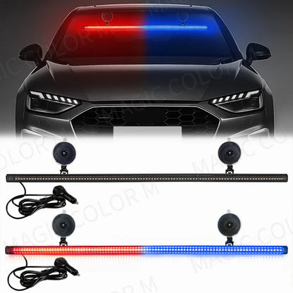 96 LED Emergency Strobe Light Bar - Flash Warning Lamp with 3030 Beads for Windshield, Available in Red, Blue, Amber, White, Green
