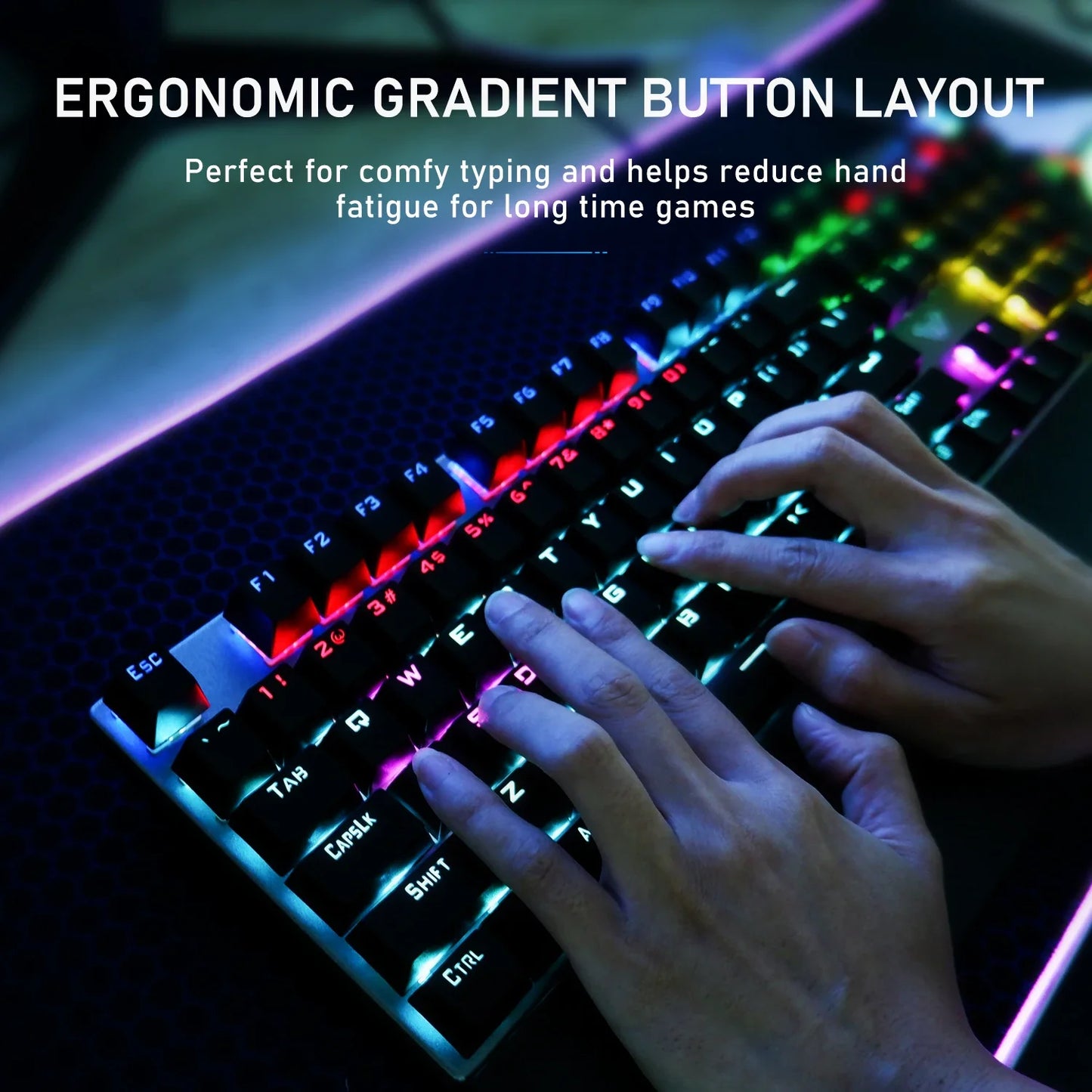 AULA F2088 Mechanical Gaming Keyboard – 104 Keys, Anti-Ghosting, Brown/Blue Switch, Wired RGB Backlit for PC & Laptop