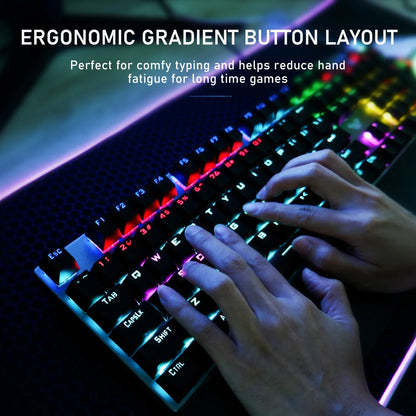 AULA F2088 Mechanical Gaming Keyboard – 104 Keys, Anti-Ghosting, Brown/Blue Switch, Wired RGB Backlit for PC & Laptop