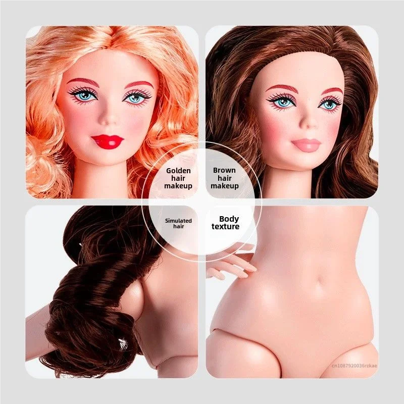 32cm Supermodel Doll with Stand – White Skin Fashion Doll with Woolen Hat, Trendy DIY Toy & Collector Gift