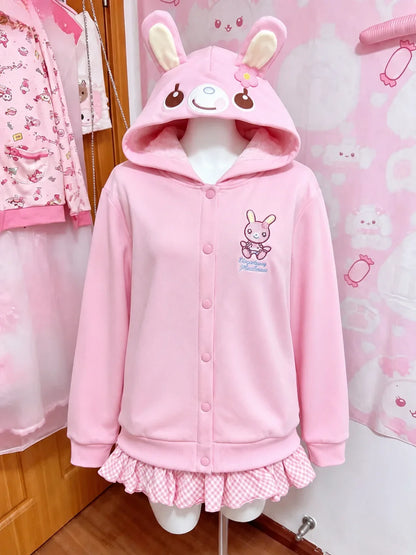 Cute Printed Cardigan - Y2K Fairy Grunge Ruffle Patchwork Harajuku Outerwear
