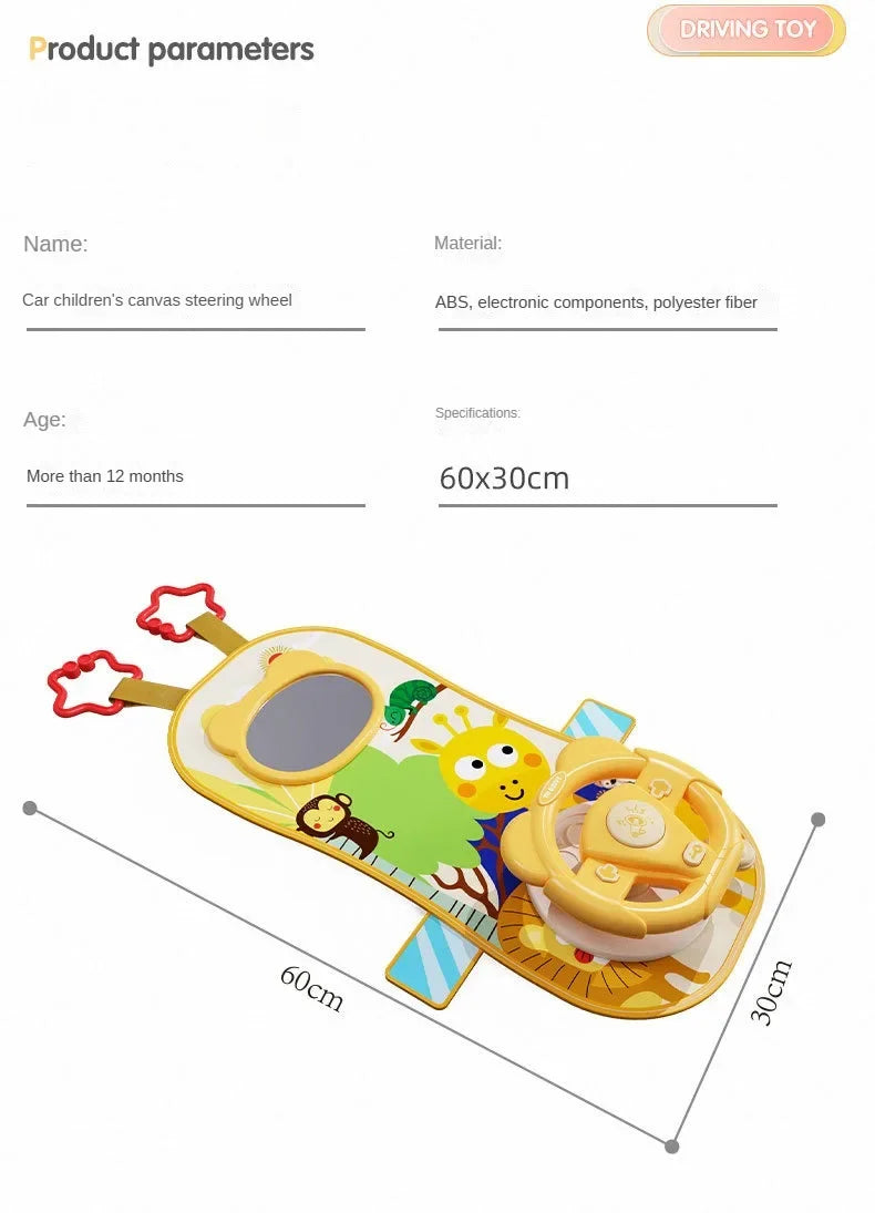 Kids Electric Copilot Steering Wheel Toy – Musical Simulated Driving Car Seat Educational Sound Toy