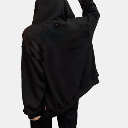 Unisex Oversized Fleece Zipper Hoodie – Y2K Harajuku Style Casual Jacket for Men & Women – Spring, Autumn & Winter Sweatshirt