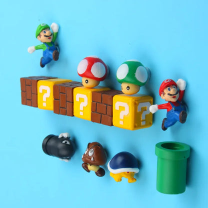 Japan Game Figure Super Mario Bros Fridge Magnets – Luigi, Yoshi, Toad Mini Figurines & Refrigerator Stickers Ornament