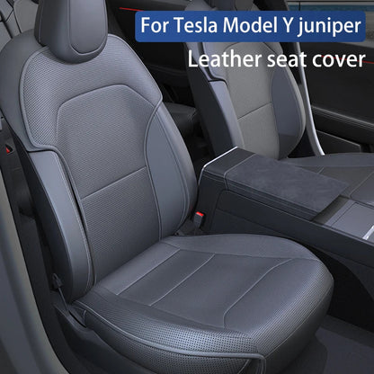 Tesla Model Y Juniper 2025-2026 Ventilated Leather Seat Cushion Cover – Breathable Comfort Interior Accessory