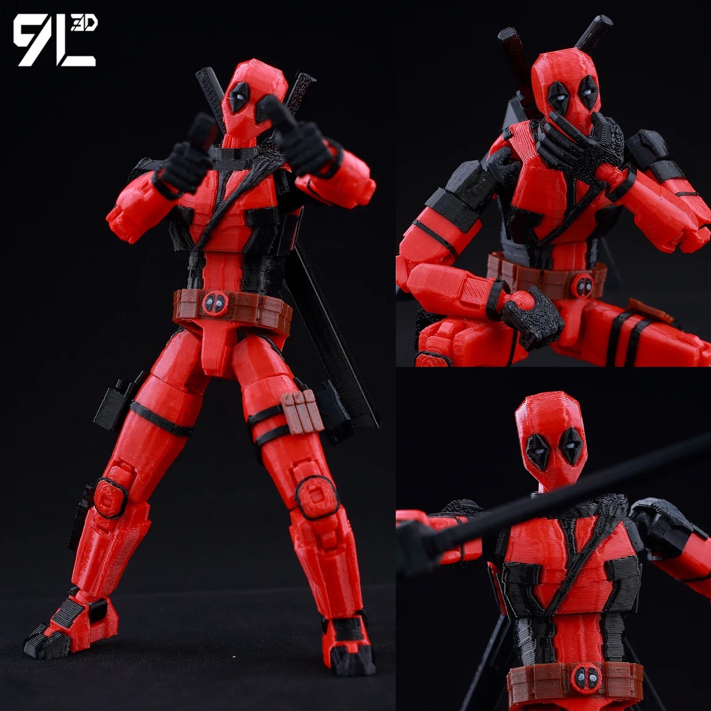 9L3D Lucky13 T13 Action Figures — 3D Printed Deadpool, Wolverine, Batman, Spider-Man & Venom Anime Model Toys, Collectible Gift